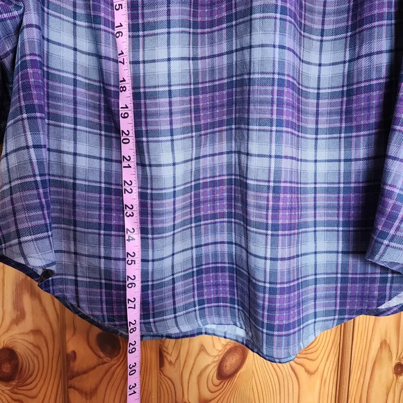 Torrid Harper Plaid Purple Women's Blouse, Size 1 - Picture 5 of 9